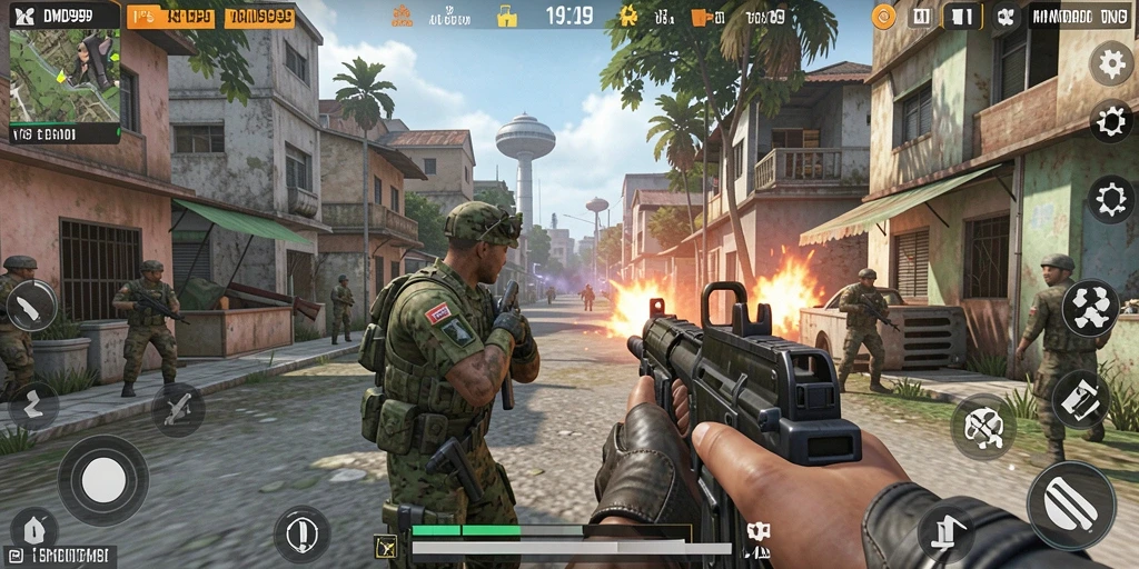 Tangkapan layar gameplay DMD999 menunjukkan aksi menegangkan dalam TPS.