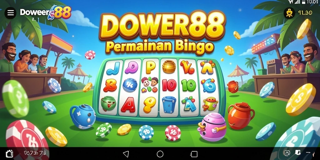 Tampilan gameplay Bingo di DOWER88 menawan dan penuh warna.