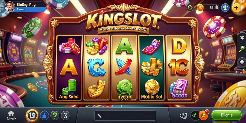 Tampilan gameplay KINGSLOT yang menarik dan penuh warna.