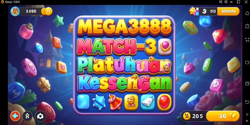 Tampilan gameplay MEGA388 dalam momen seru mencocokkan item.