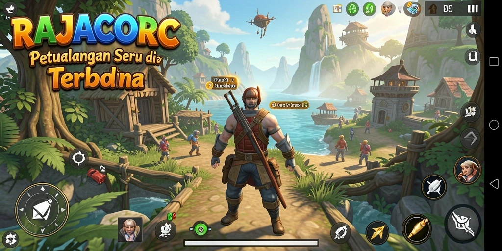 Tampilan gameplay RAJACORC yang menakjubkan dalam dunia terbuka.