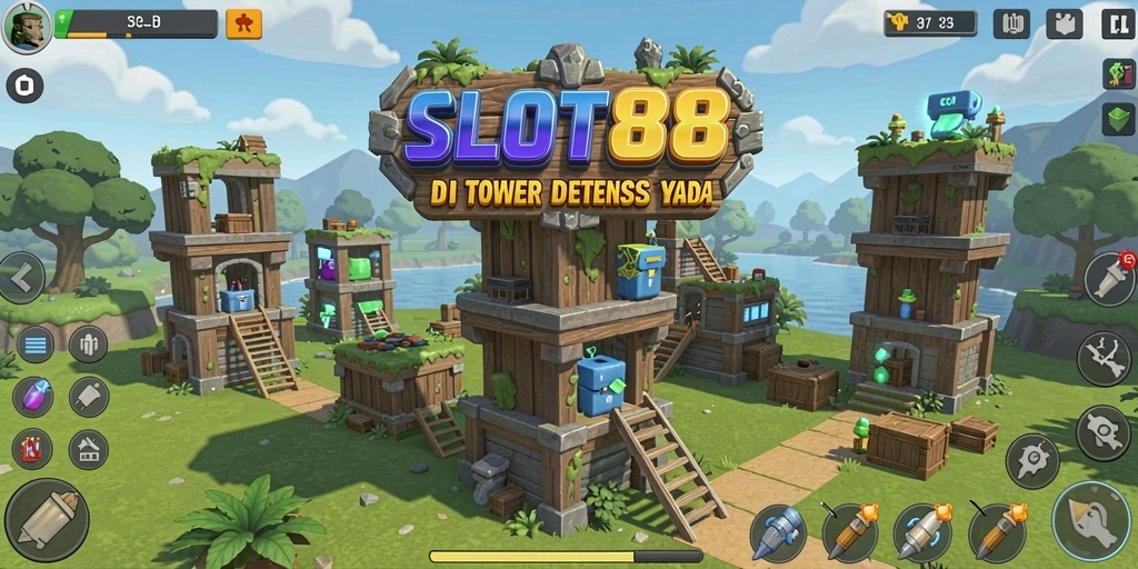 Tampilan gameplay SLOT88 yang seru dan menegangkan dalam Tower Defense.