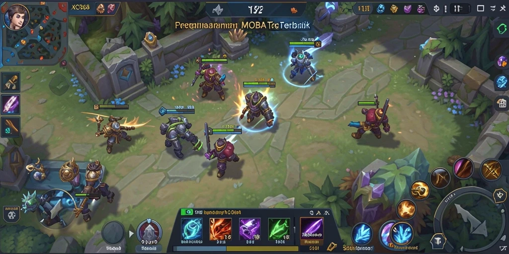Screenshot utama XO368 menampilkan aksi bertarung intens dalam gameplay MOBA.